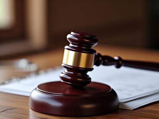 Martillo de juez frente a documentos legales, simbolizando riesgo de embargo